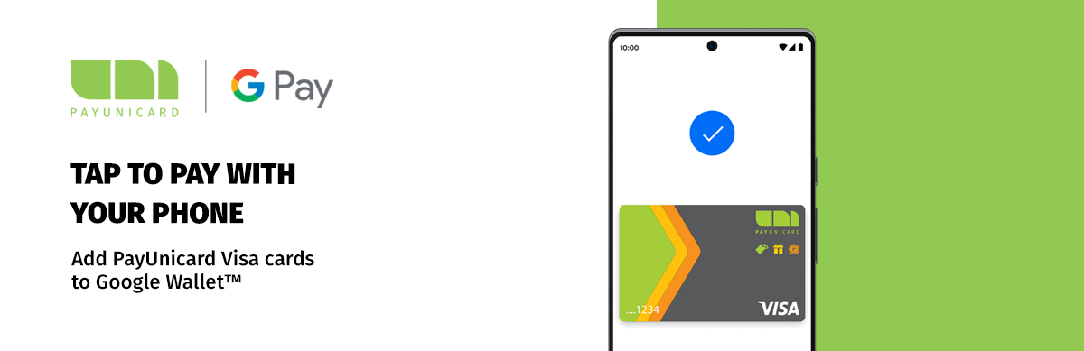 Add Payunicard Visa cards to google AWallet